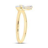 Yellow Gold Round Diamond Ring - 1/10 Carat Total Diamond Weight