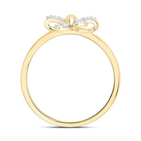 Yellow Gold Round Diamond Ring - 1/10 Carat Total Diamond Weight