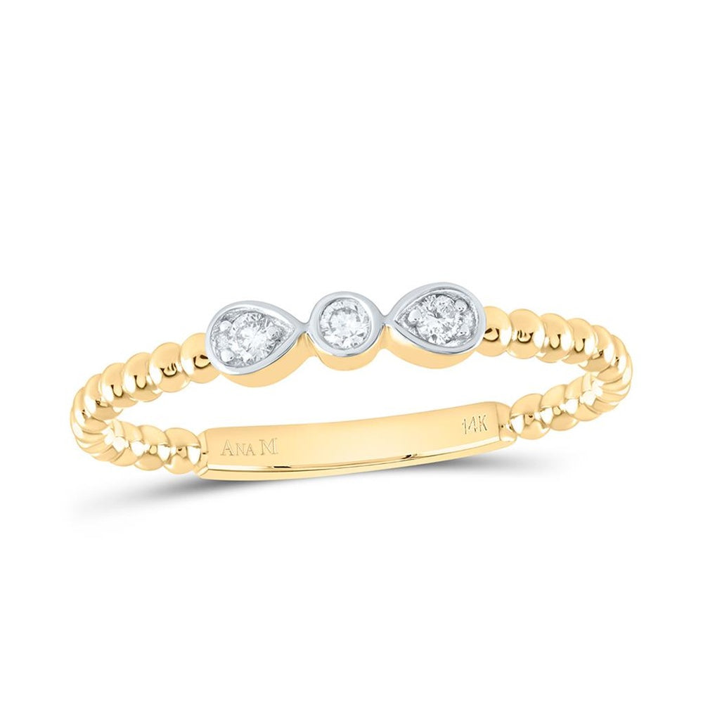 Yellow Gold Round Diamond Ring - 1/12 Carat Total Diamond Weight