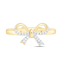 Yellow Gold Round Diamond Ring - 1/12 Carat Total Diamond Weight