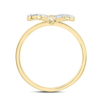 Yellow Gold Round Diamond Ring - 1/12 Carat Total Diamond Weight