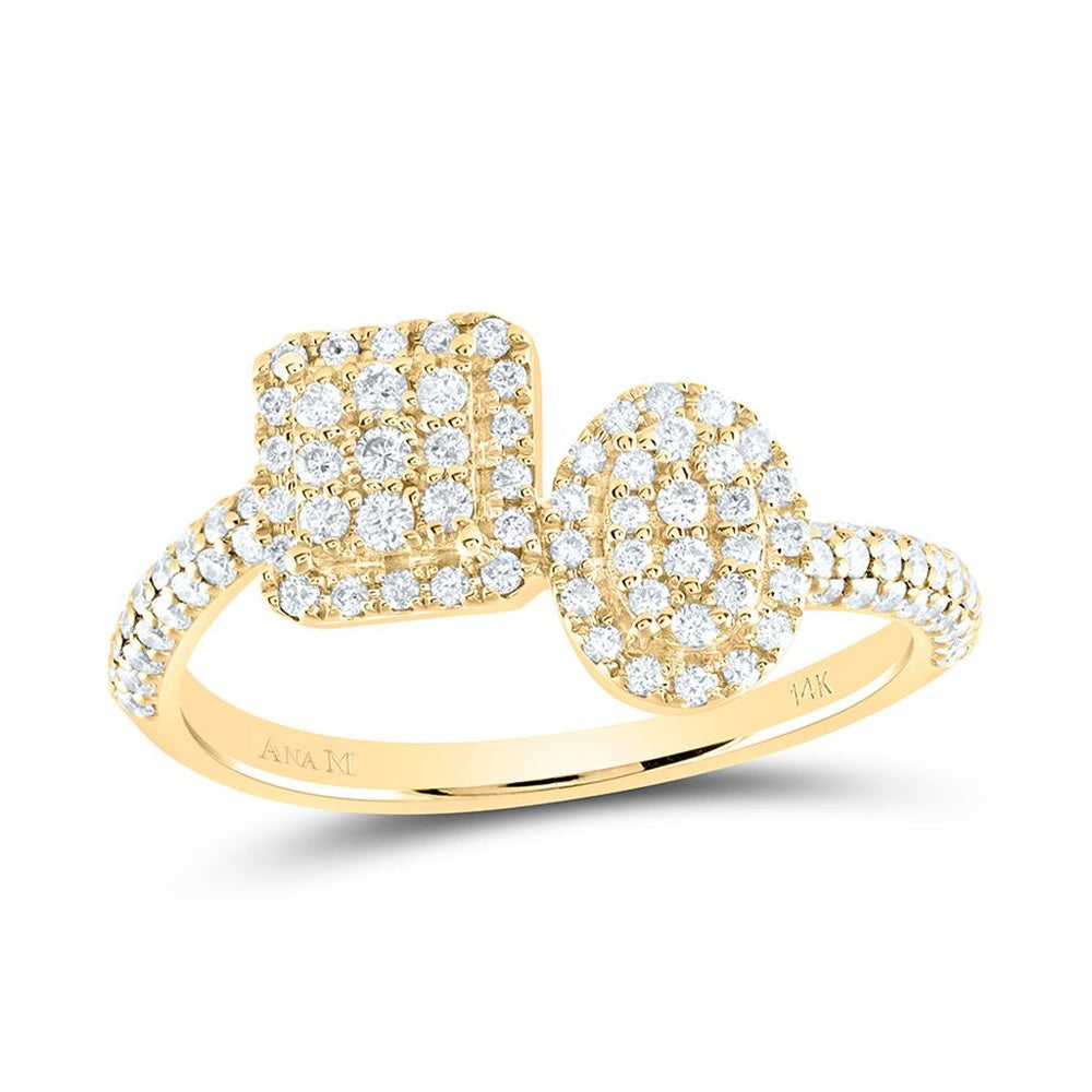 Yellow Gold Round Diamond Ring - 1/2 Carat Total Diamond Weight