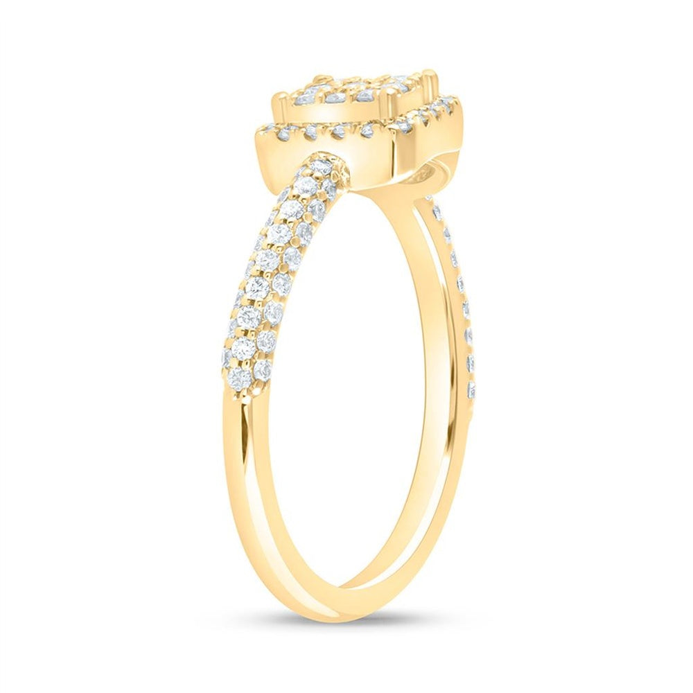 Yellow Gold Round Diamond Ring - 1/2 Carat Total Diamond Weight