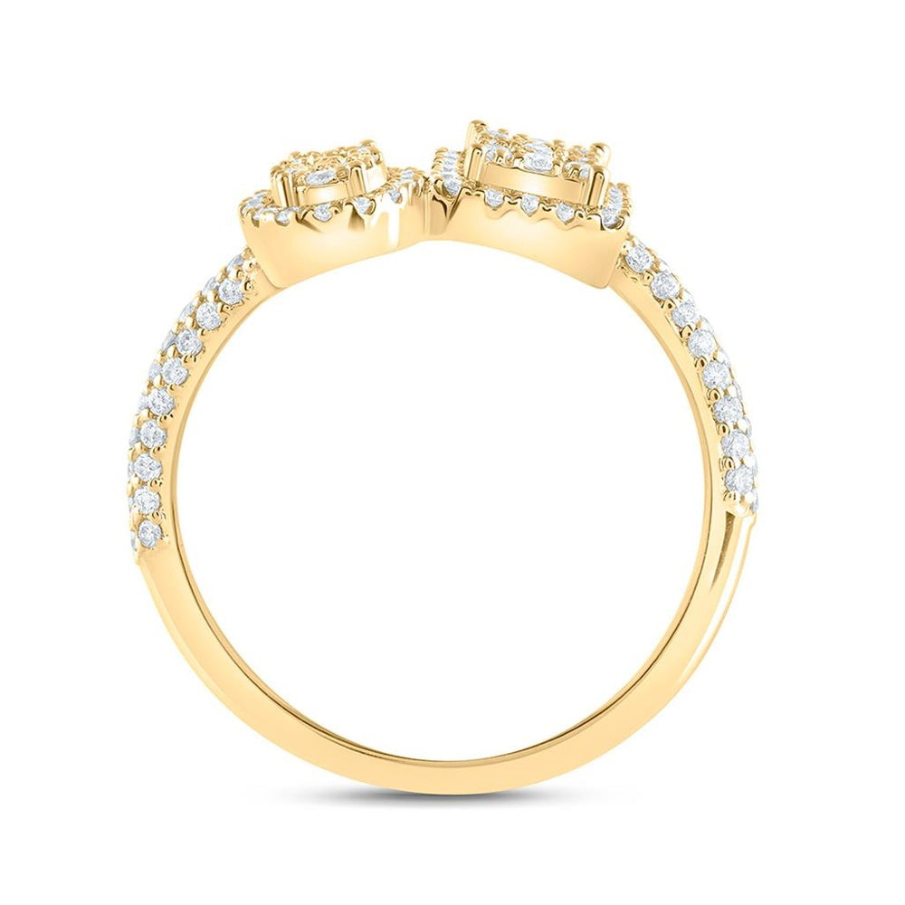 Yellow Gold Round Diamond Ring - 1/2 Carat Total Diamond Weight