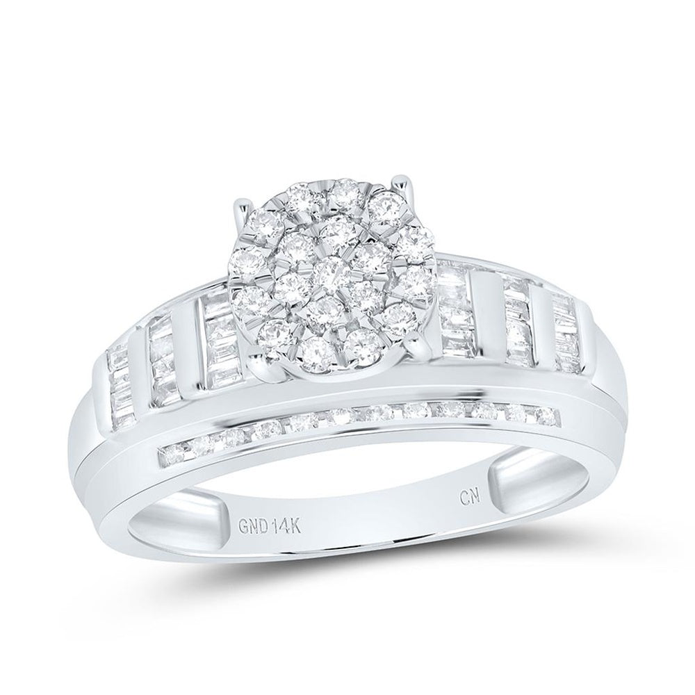 Yellow Gold Round Diamond Ring - 1/2 Carat Total Diamond Weight