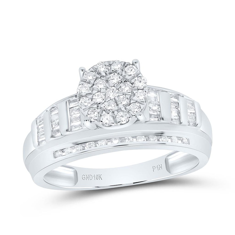 Yellow Gold Round Diamond Ring - 1/2 Carat Total Diamond Weight