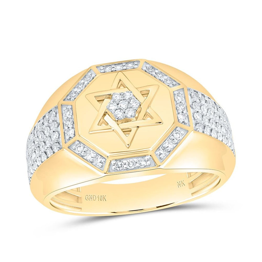 Yellow Gold Round Diamond Ring - 1/2 Carat Total Diamond Weight