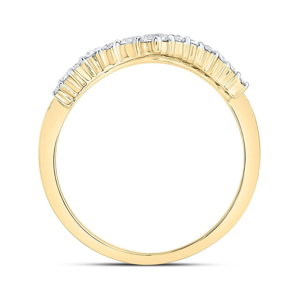 Yellow Gold Round Diamond Ring - 1/2 Carat Total Diamond Weight