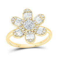 Yellow Gold Round Diamond Ring - 1/2 Carat Total Diamond Weight