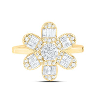 Yellow Gold Round Diamond Ring - 1/2 Carat Total Diamond Weight