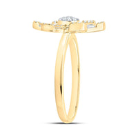 Yellow Gold Round Diamond Ring - 1/2 Carat Total Diamond Weight