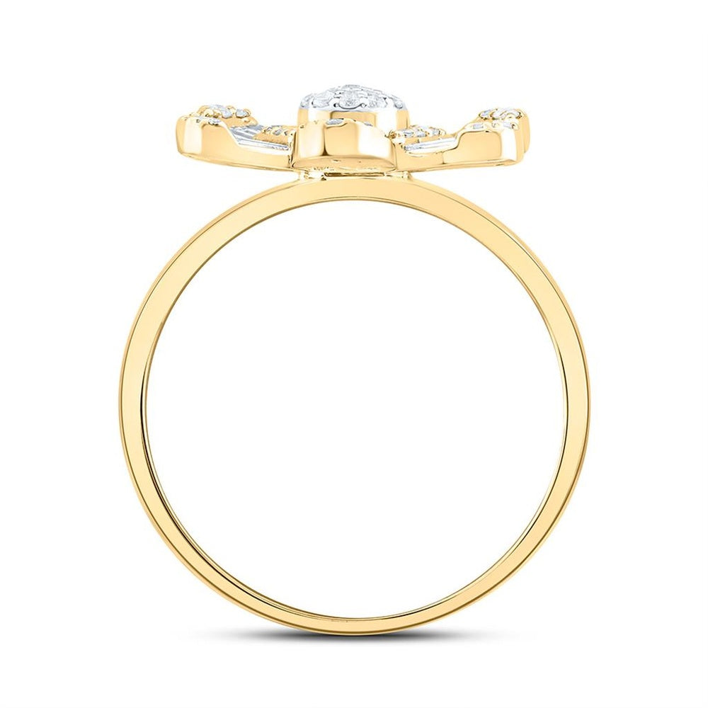 Yellow Gold Round Diamond Ring - 1/2 Carat Total Diamond Weight