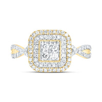 Yellow Gold Round Diamond Ring - 1/2 Carat Total Diamond Weight