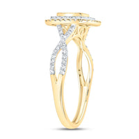 Yellow Gold Round Diamond Ring - 1/2 Carat Total Diamond Weight