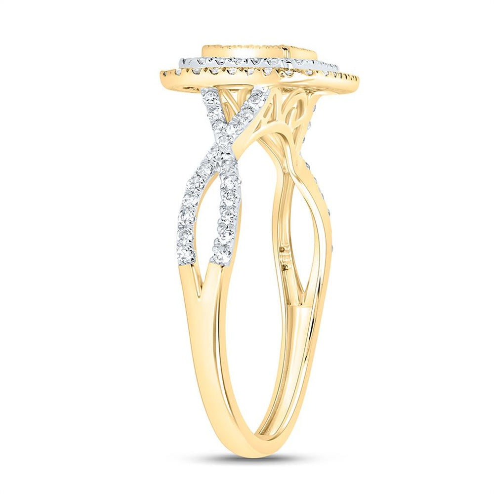 Yellow Gold Round Diamond Ring - 1/2 Carat Total Diamond Weight