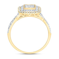 Yellow Gold Round Diamond Ring - 1/2 Carat Total Diamond Weight