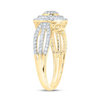 Yellow Gold Round Diamond Ring - 1/2 Carat Total Diamond Weight