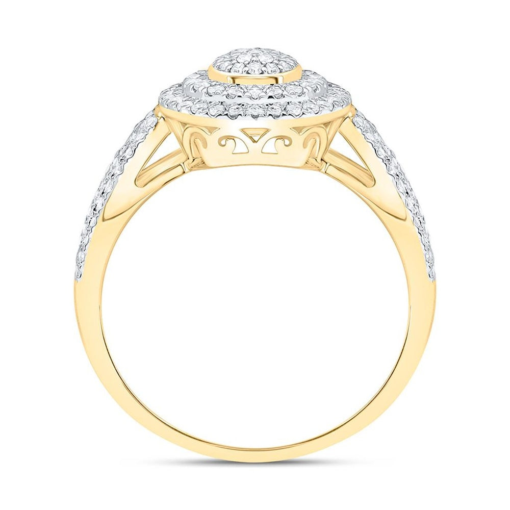 Yellow Gold Round Diamond Ring - 1/2 Carat Total Diamond Weight