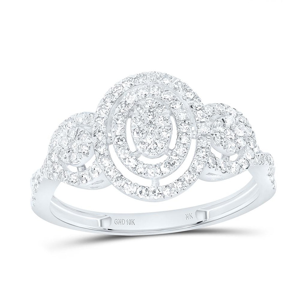 Yellow Gold Round Diamond Ring - 1/2 Carat Total Diamond Weight