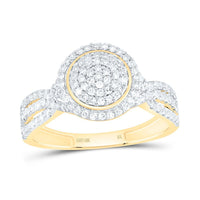 Yellow Gold Round Diamond Ring - 1/2 Carat Total Diamond Weight