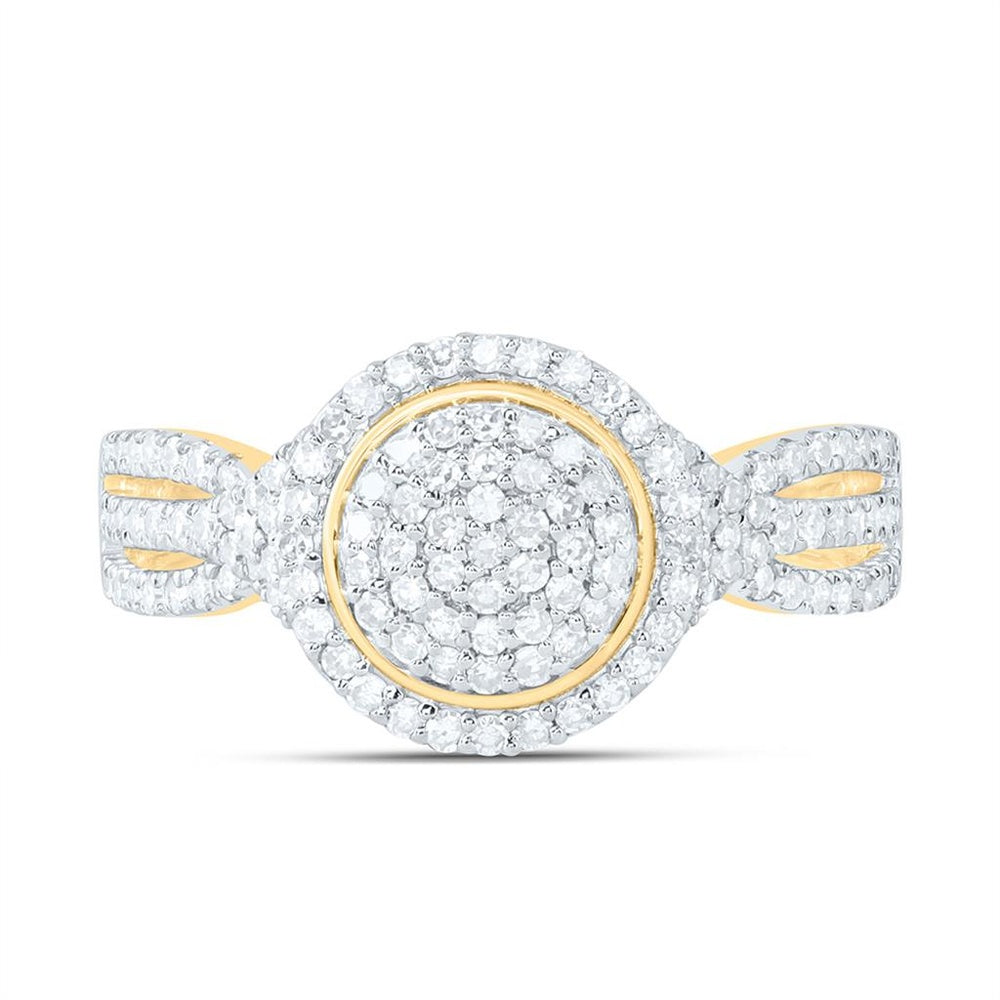 Yellow Gold Round Diamond Ring - 1/2 Carat Total Diamond Weight