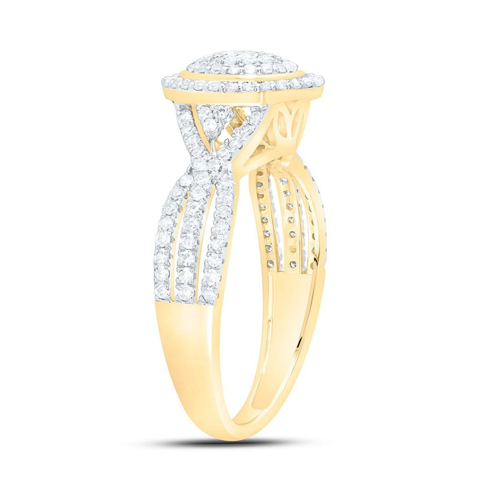 Yellow Gold Round Diamond Ring - 1/2 Carat Total Diamond Weight