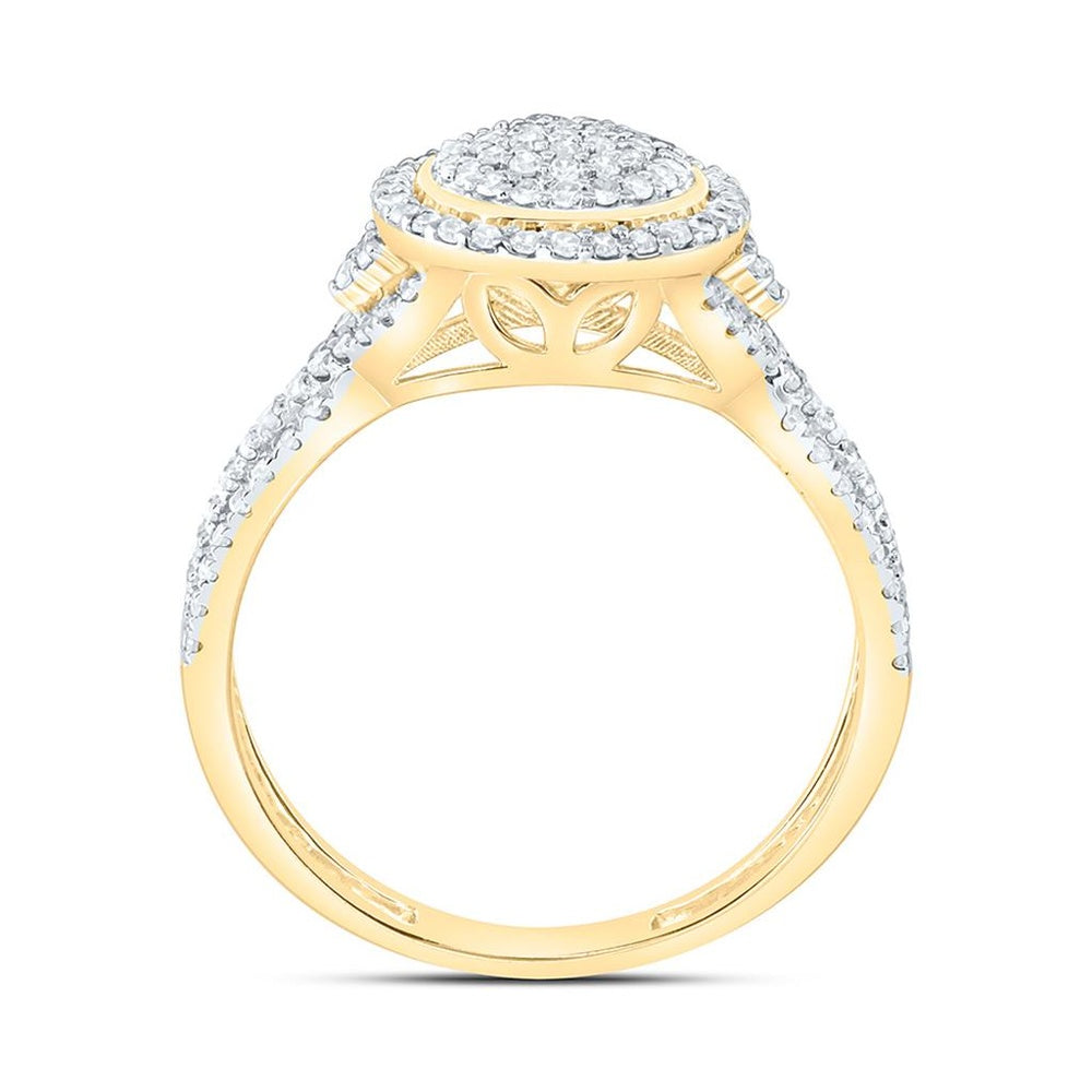 Yellow Gold Round Diamond Ring - 1/2 Carat Total Diamond Weight