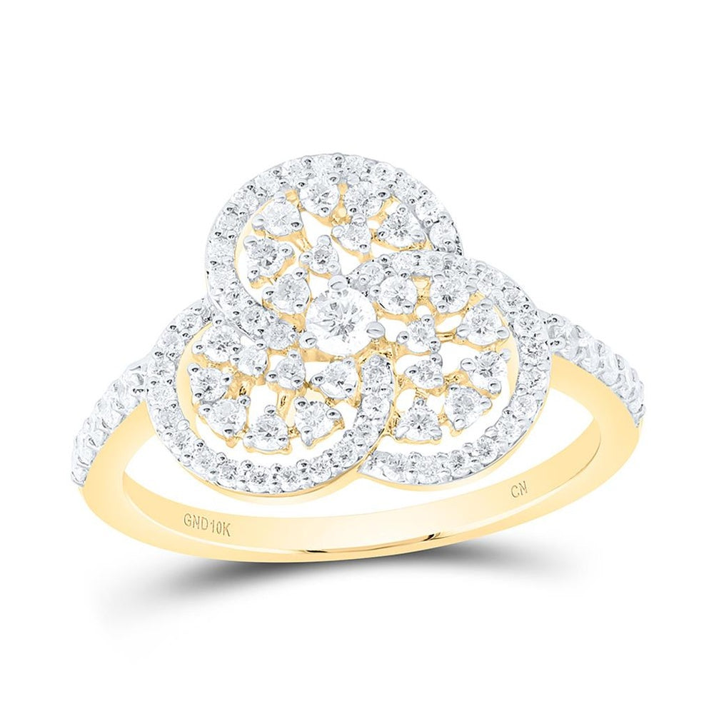 Yellow Gold Round Diamond Ring - 1/2 Carat Total Diamond Weight