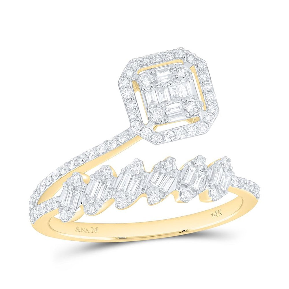 Yellow Gold Round Diamond Ring - 1/2 Carat Total Diamond Weight