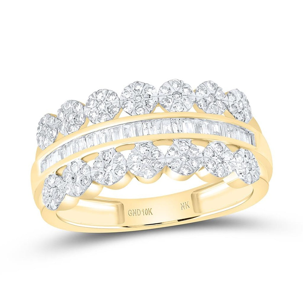 Yellow Gold Round Diamond Ring - 1/2 Carat Total Diamond Weight