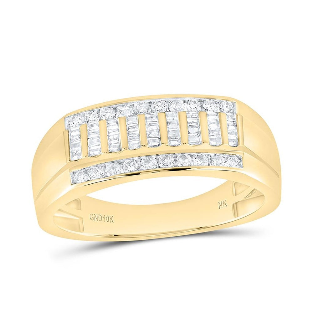 Yellow Gold Round Diamond Ring - 1/2 Carat Total Diamond Weight