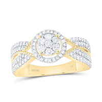 Yellow Gold Round Diamond Ring - 1/2 Carat Total Diamond Weight