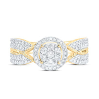 Yellow Gold Round Diamond Ring - 1/2 Carat Total Diamond Weight