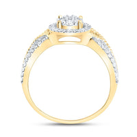Yellow Gold Round Diamond Ring - 1/2 Carat Total Diamond Weight