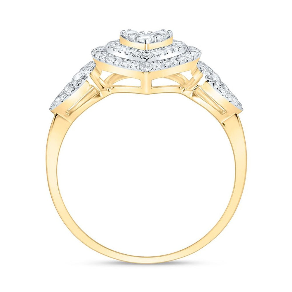 Yellow Gold Round Diamond Ring - 1/2 Carat Total Diamond Weight