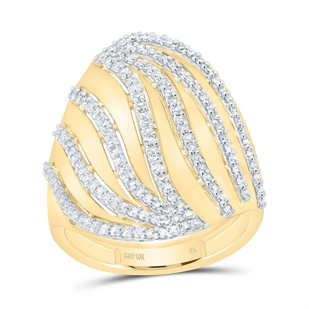 Yellow Gold Round Diamond Ring - 1/2 Carat Total Diamond Weight