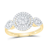 Yellow Gold Round Diamond Ring - 1/2 Carat Total Diamond Weight