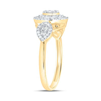 Yellow Gold Round Diamond Ring - 1/2 Carat Total Diamond Weight