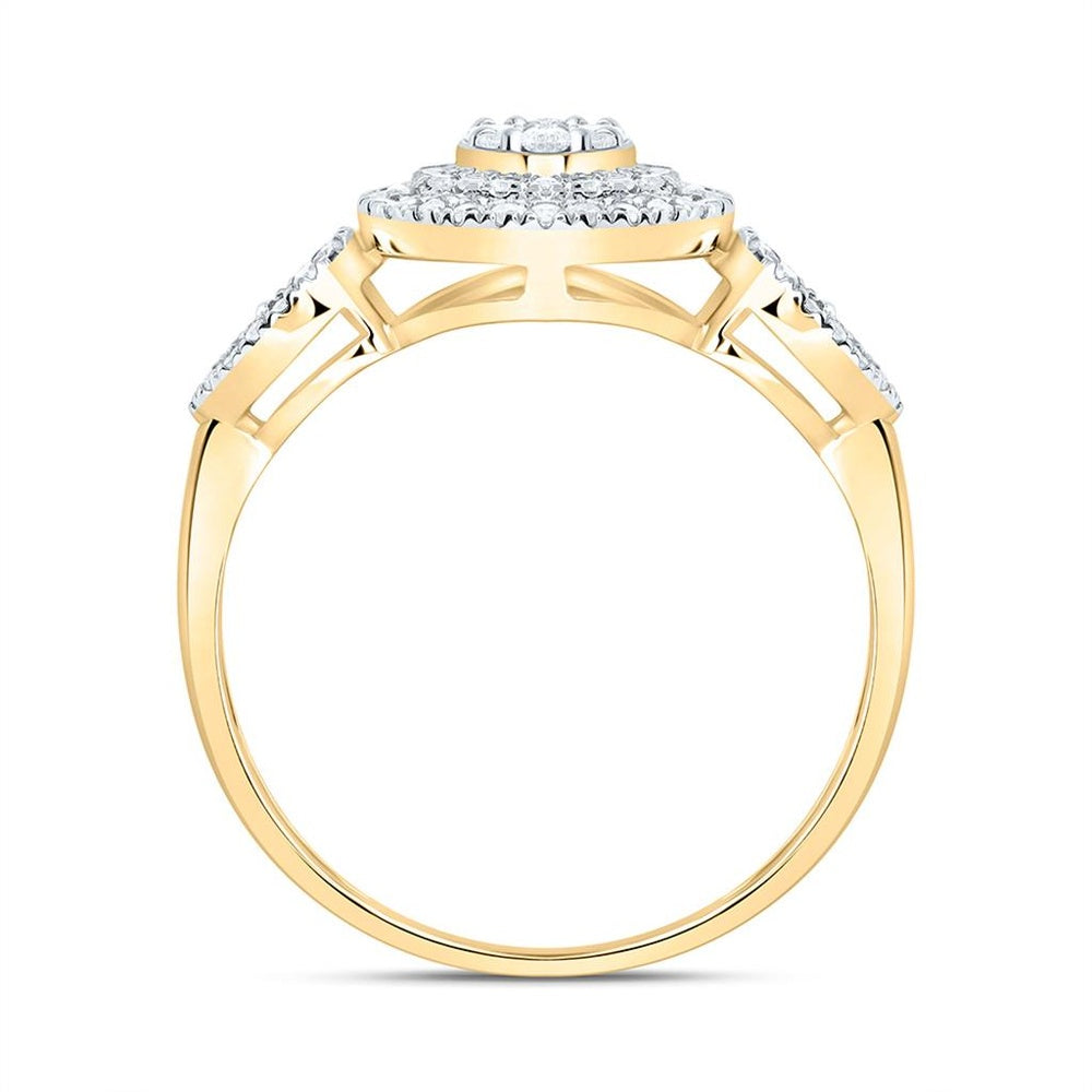 Yellow Gold Round Diamond Ring - 1/2 Carat Total Diamond Weight