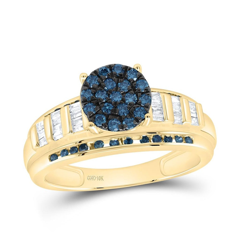 Yellow Gold Round Diamond Ring - 1/2 Carat Total Diamond Weight