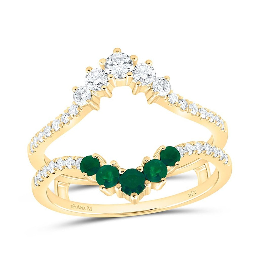 Yellow Gold Round Diamond Ring - 1/2 Carat Total Diamond Weight