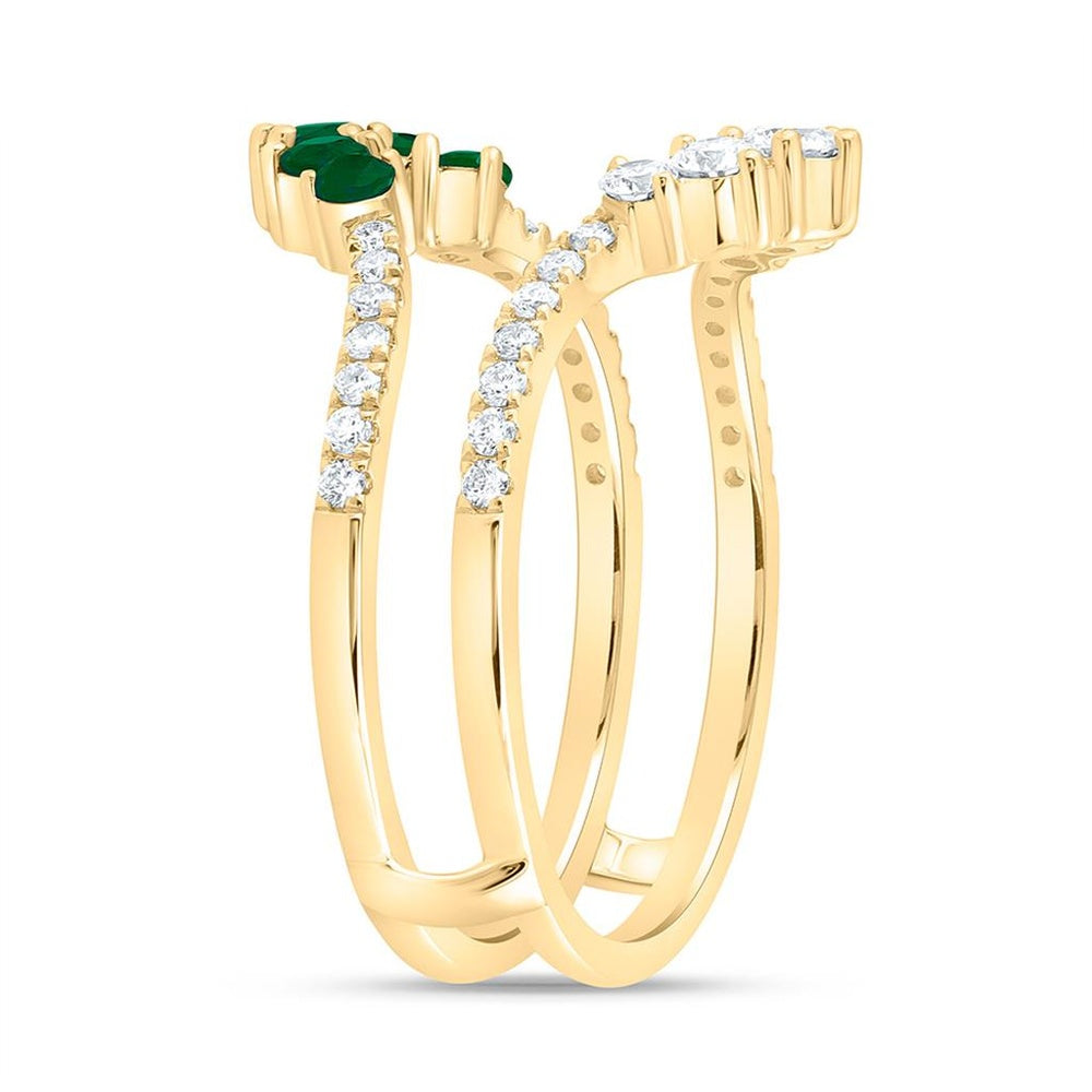 Yellow Gold Round Diamond Ring - 1/2 Carat Total Diamond Weight