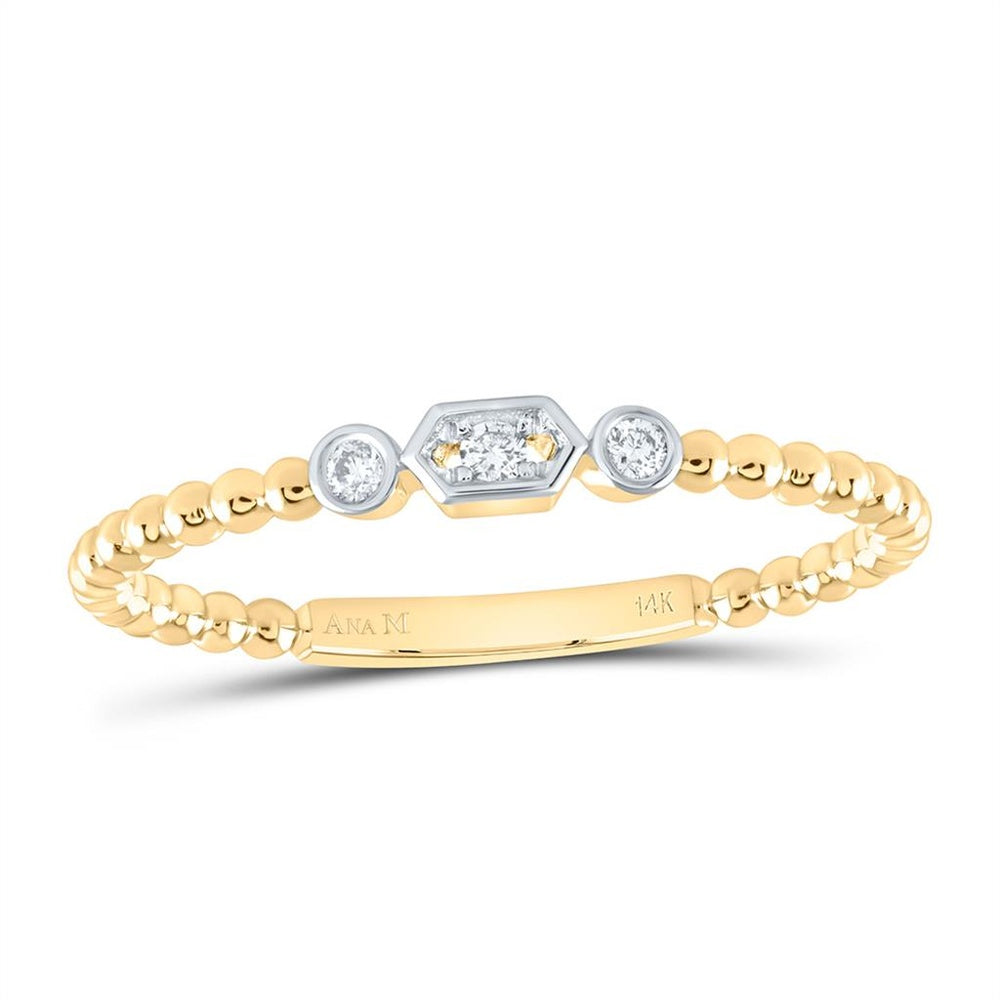 Yellow Gold Round Diamond Ring - 1/20 Carat Total Diamond Weight