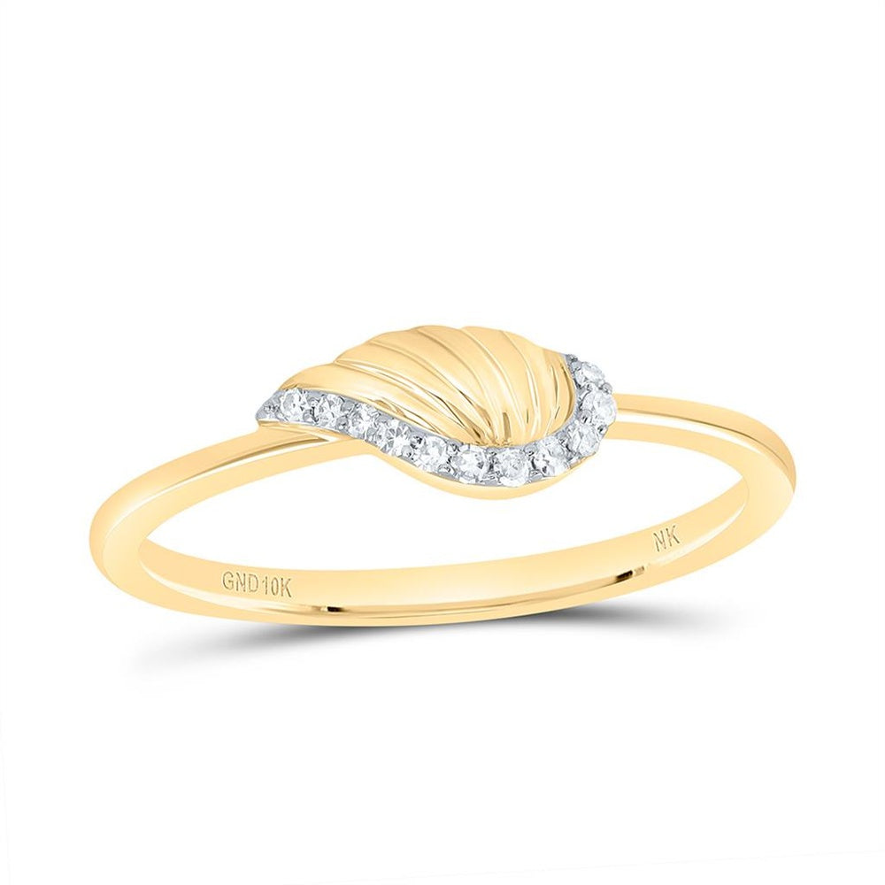 Yellow Gold Round Diamond Ring - 1/20 Carat Total Diamond Weight
