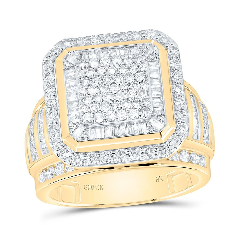 Yellow Gold Round Diamond Ring - 1 3/4 Carat Total Diamond Weight
