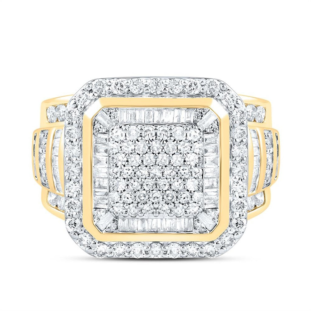 Yellow Gold Round Diamond Ring - 1 3/4 Carat Total Diamond Weight