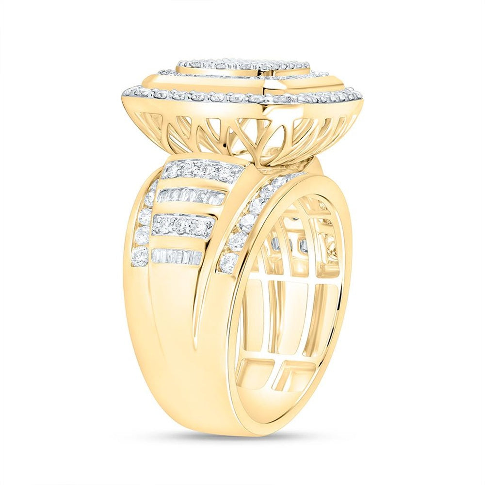 Yellow Gold Round Diamond Ring - 1 3/4 Carat Total Diamond Weight