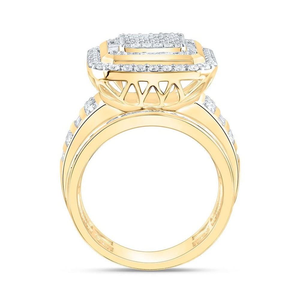 Yellow Gold Round Diamond Ring - 1 3/4 Carat Total Diamond Weight