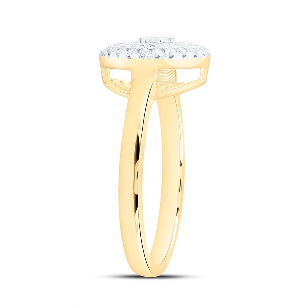 Yellow Gold Round Diamond Ring - 1/3 Carat Total Diamond Weight