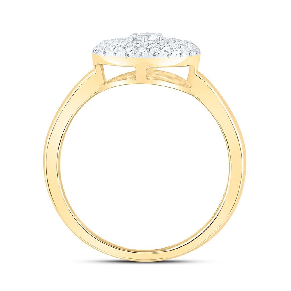 Yellow Gold Round Diamond Ring - 1/3 Carat Total Diamond Weight